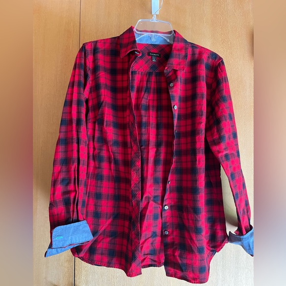 Talbots Red Blue Plaid Button Up Shirt, Women’s Size Small - Picture 6 of 7